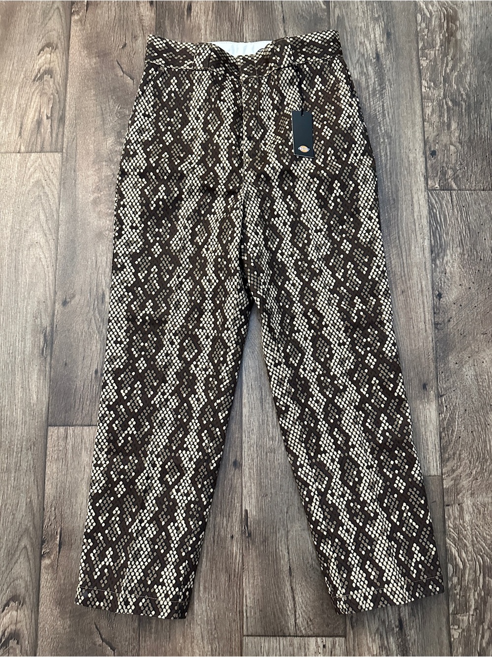 Dickies Snakeskin Print Casual Work Pants Women’s Size 8R Brown/Tan